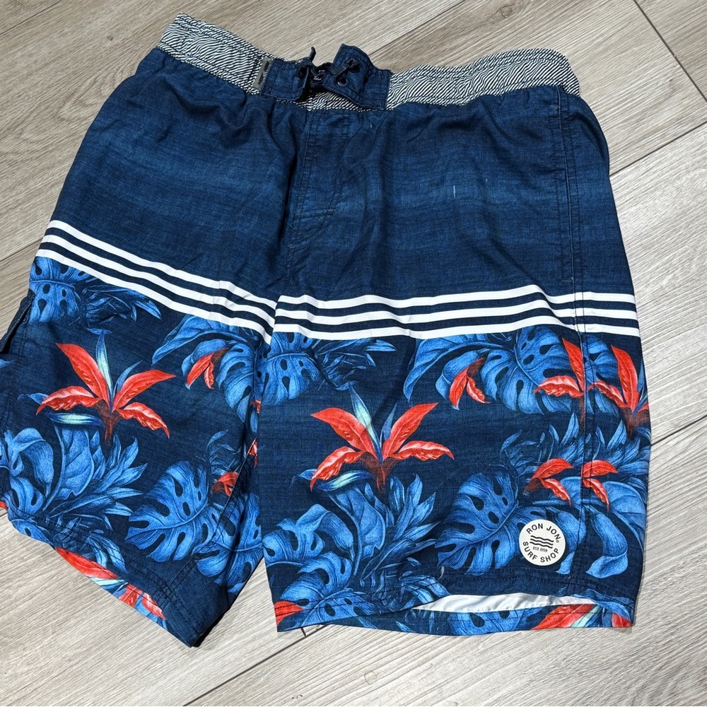 Ron Jon Navy and Red Floral Hybrid Shorts